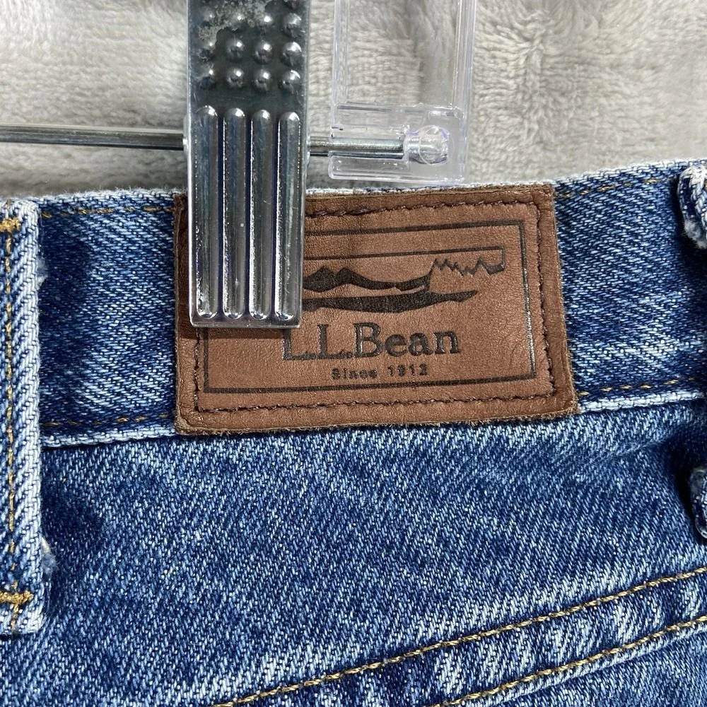 L.L. Bean Jeans mens 34x32 Flannel Lined Relaxed Fit Denim Blue Outdoor Workwear